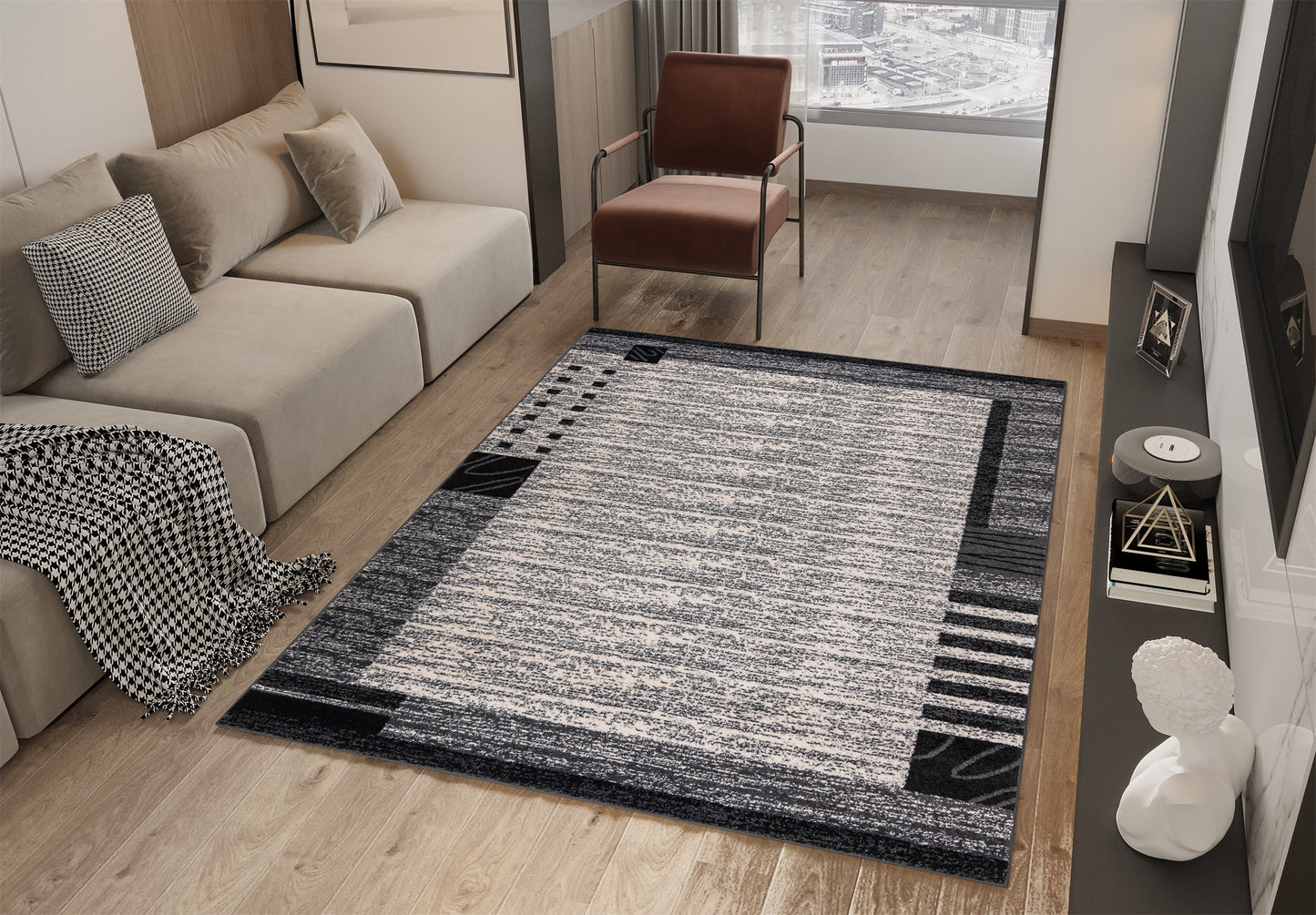 Liam Grey T1009 Rug