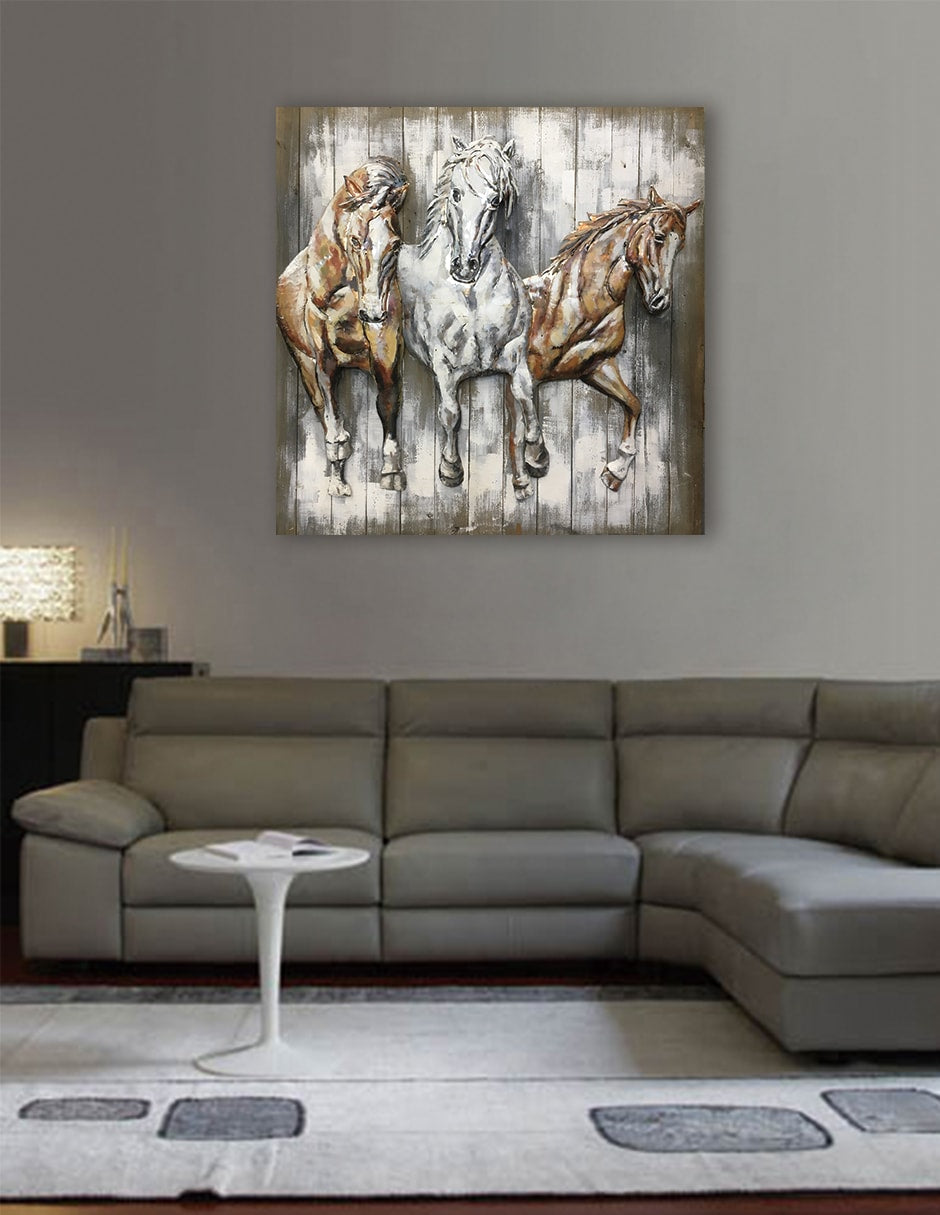 Equine Trio- 80X80 CM