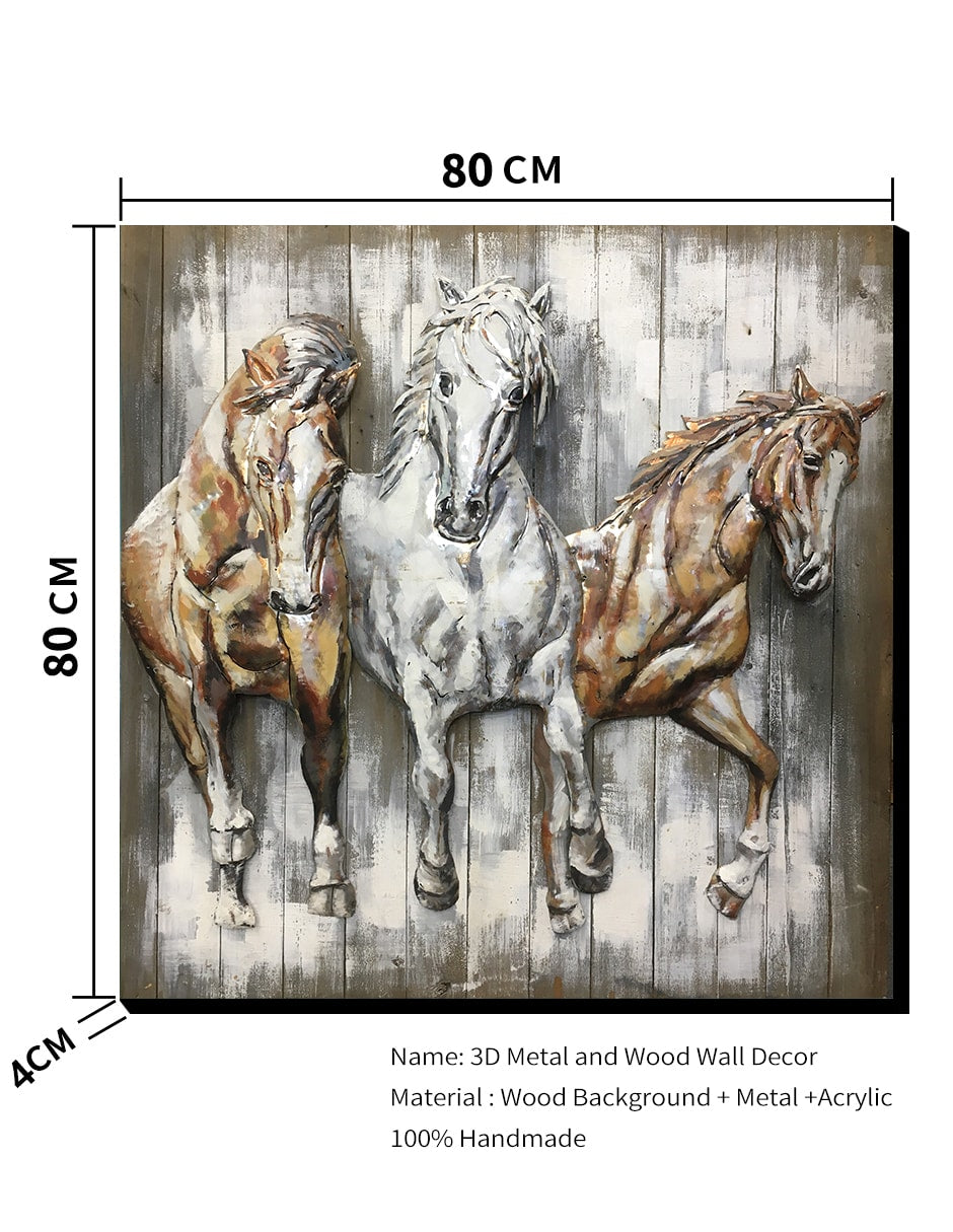 Equine Trio- 80X80 CM