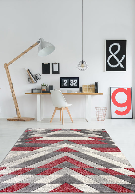 Noah Rug Grey-Red