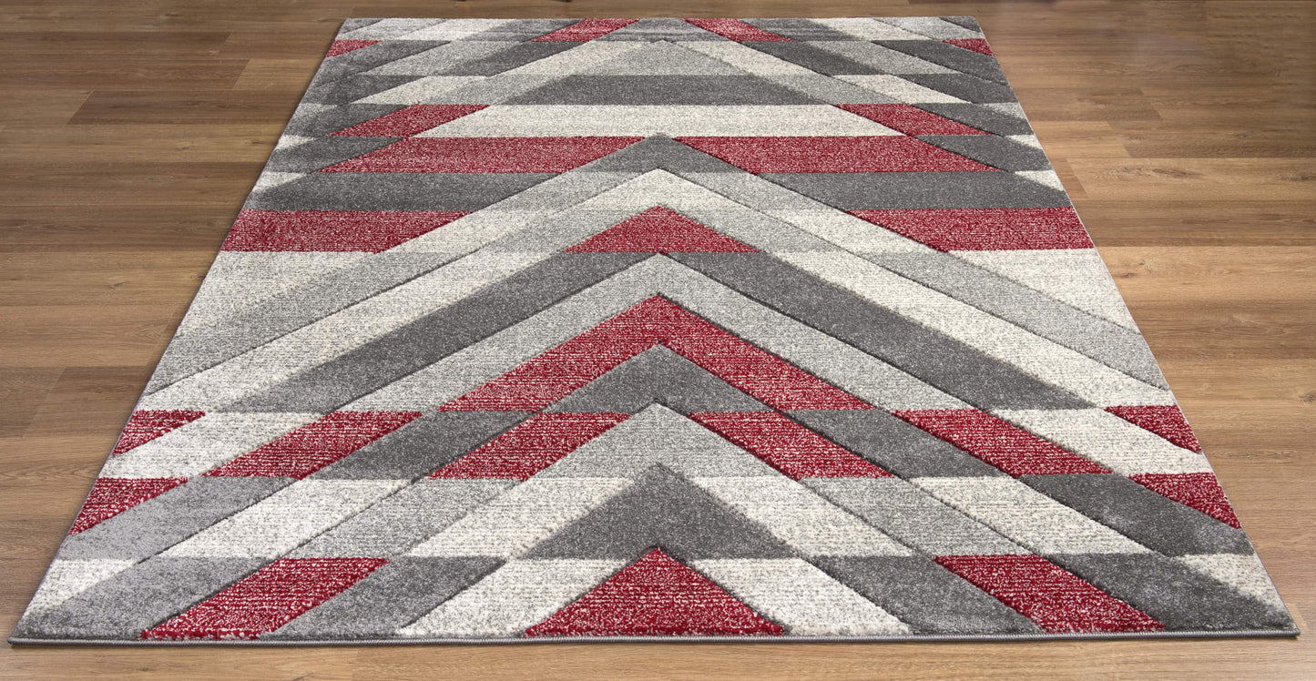 Noah Rug Grey-Red