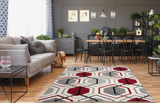 Mia Rug Cream-Red