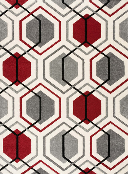 Mia Rug Cream-Red