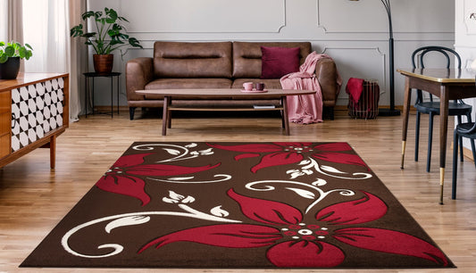 Liam Rug Choc-Red