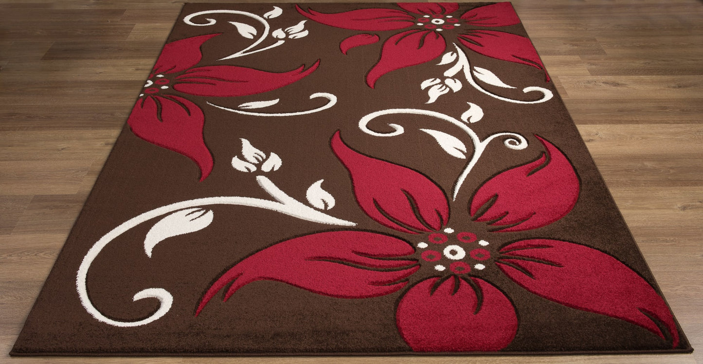 Liam Rug Choc-Red
