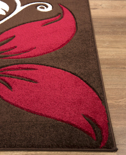Liam Rug Choc-Red