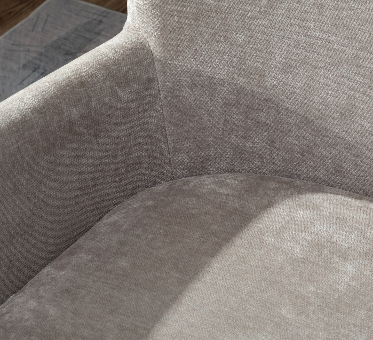 Morgan Chair + Footstool Light Grey