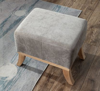 Morgan Chair + Footstool Light Grey