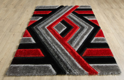 Olivia Rug - Grey Red