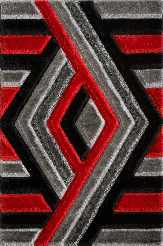 Olivia Rug - Grey Red