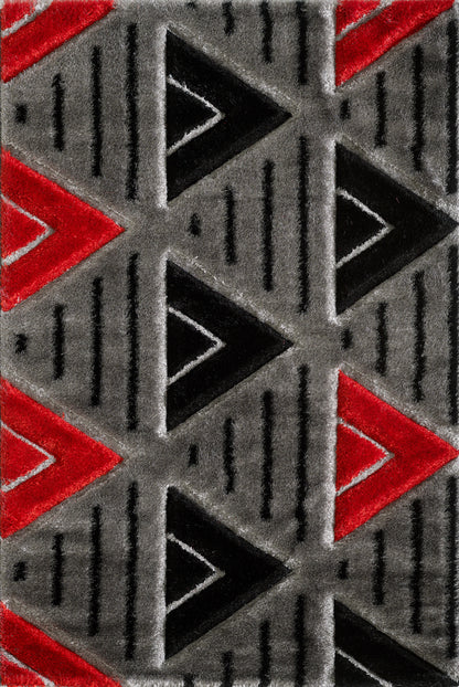 Olivia Rug - Grey Red