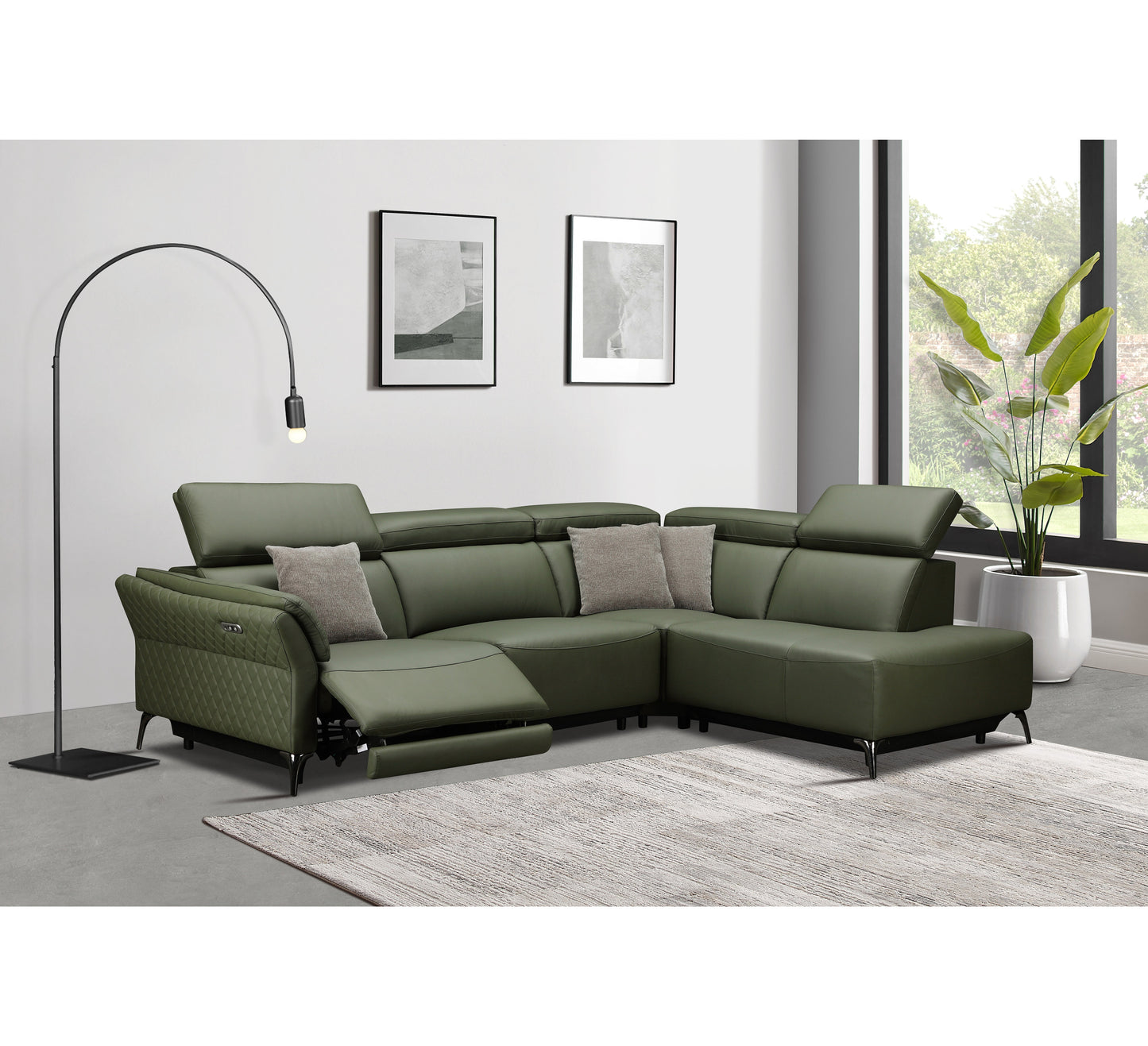Samantha Electric Corner Suite (Forest Green)