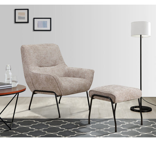 Paco Chair + Stool (Oatmeal Fabric)