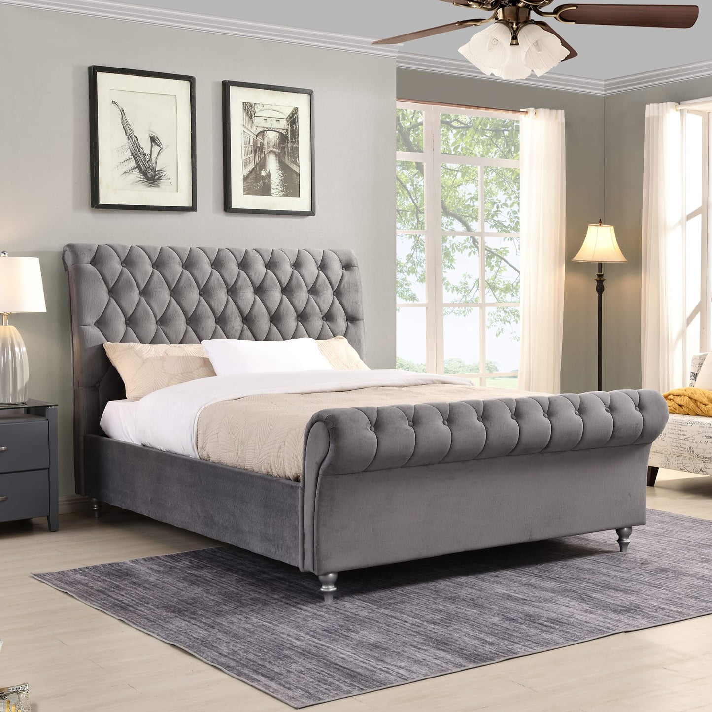 Quinn Grey Bed